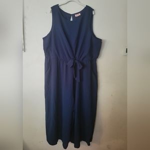 Navy blue wide leg jumpsuit